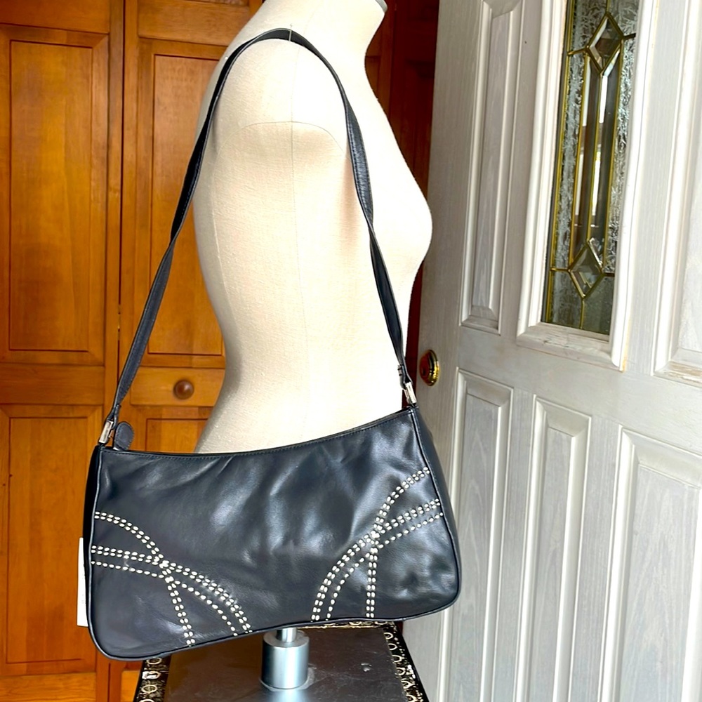 NWT Black with Beige Stitching Etienne Aigner Purse